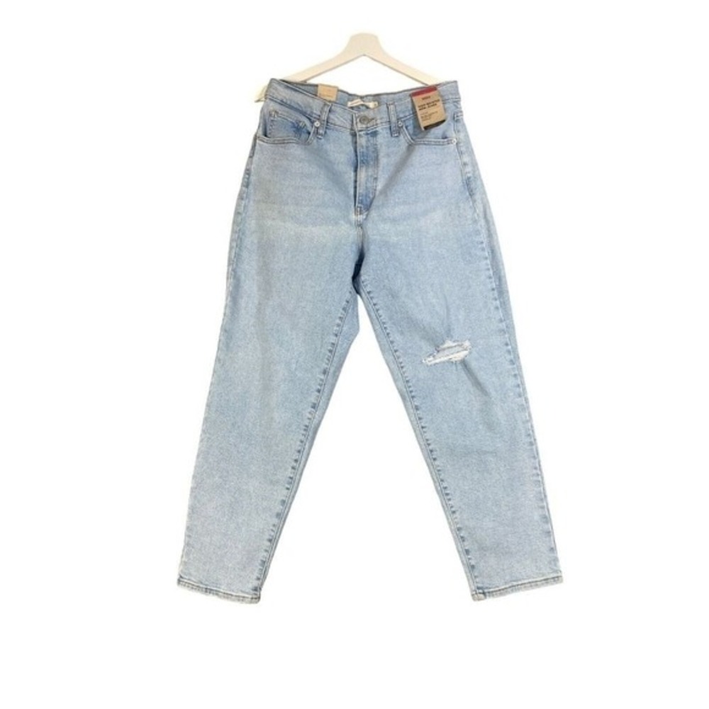 Levis Womens 90s Retro High Waisted Mom Jeans 31 Light Wash Distressed Denim NEW